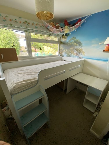 Blue white wooden kids - &, mid