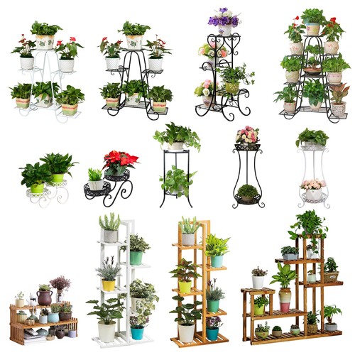 Metal wood plant stand indoor - stand,