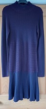 Lacoste Knitted Dress Wool / Cotton Size 38 (UK10) Purple/Plum Zig Zag Knit