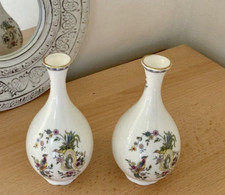 Coalport china fine bone china stem vases two bird of Paradise pattern 