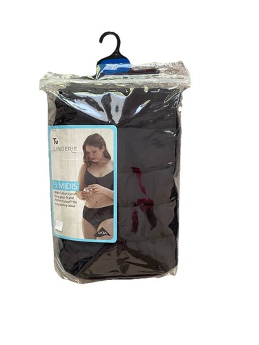 Ladies pack black midi brief - 5,