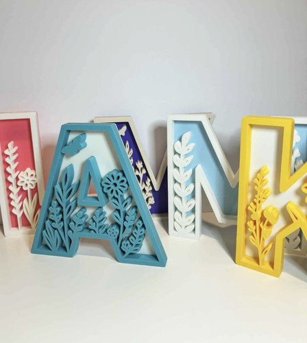 Personalised floral letter - 3d,