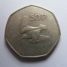 Ireland 1983 Fifty Pence Coin Old Ireland 50p Woodcock Bird