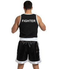 Prostyle Boxing Shorts & Vest Trunks Kick Boxing MMA Training Men Red Blue Black