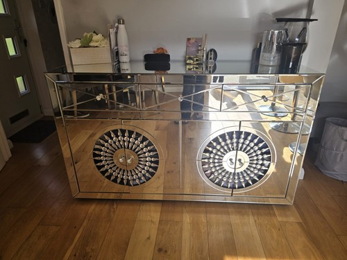 Crystal mirrored sideboard - sideboard, for