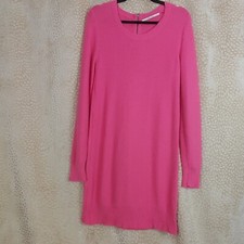 Part Two Womens Pink Knit Jumper Dress Tunic Zip Closure Cotton Angora Size Med