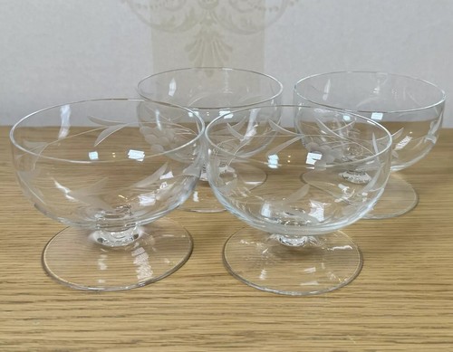 Set etched glass bowls - 4,