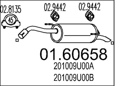 Mts 60658 muffler exhaust - 01.60658,