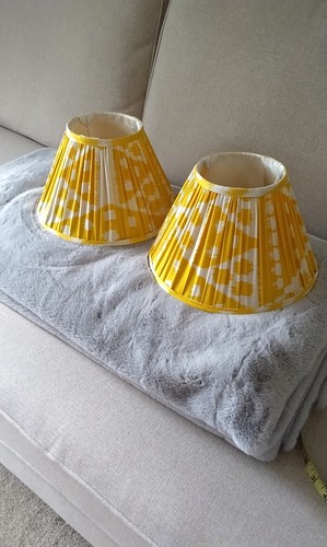 Pair pleated lampshades - pair,
