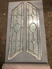 Pair of reclaimed leaded Glass