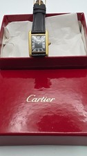 Must de Cartier Tank 18ct Gold on Silver Mechanical Watch in Cartier Gift Box.