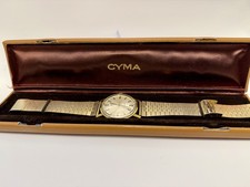 Mens 1960s Cyma Navy Star Gold Plated WRISTWATCH Manual Wind Working