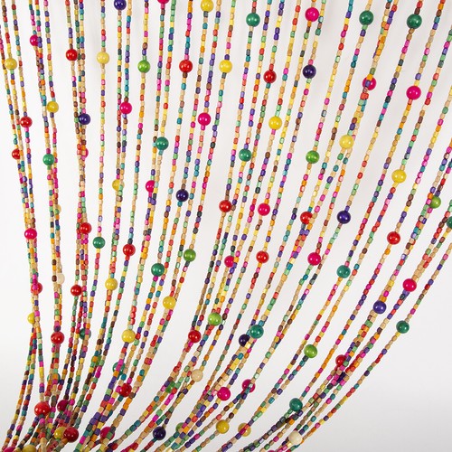 90x190cm colored beads bamboo - colored,