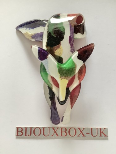 Lea stein fox - stein, brooch.