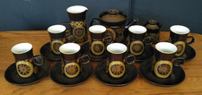 MCM Denby ‘Arabesque’ Pattern 19-Piece Tea Service for Eight Persons, c. 1970s