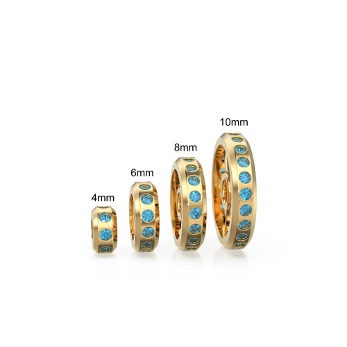 Swiss blue topaz 18k solid - swiss,