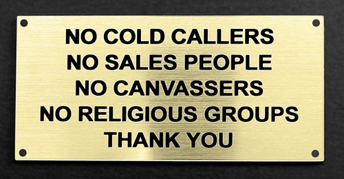 Engraved sign no - engraved, cold