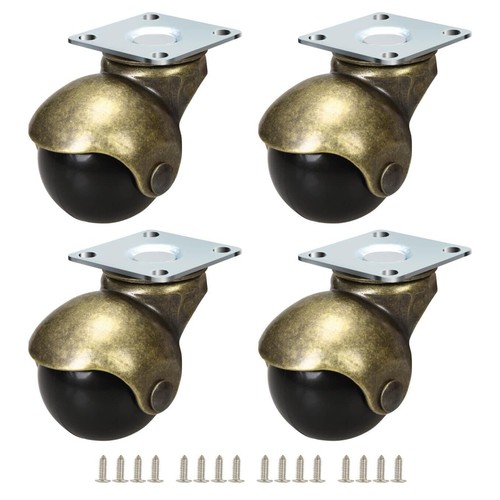 Antique brass casters - brass,