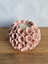 Zara Home Light Pink Ceramic Coral Tea Light Holder