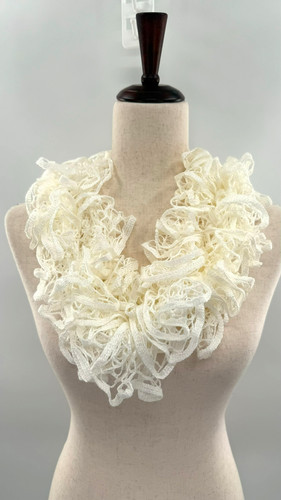 Handmade ruffle yarn scarf - handmade,