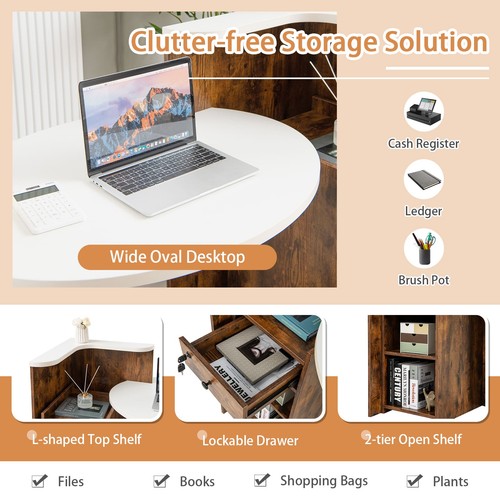White reception desk - white,