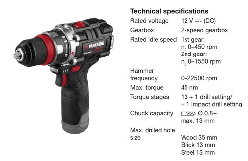 Parkside performance 12v set - parkside,