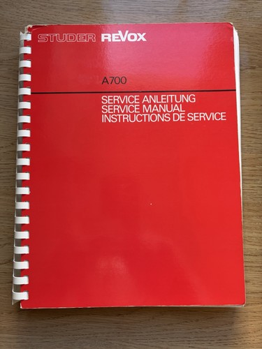 Revox a700 service manual - a700,