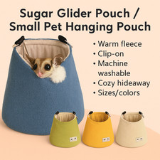 Sugar Glider Hammock Hanging Pouch Cage Bed Washable Fleece Small Animal Hamster