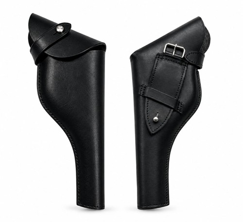 Black leather gun holster - leather, of