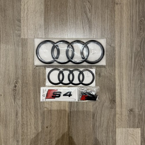 Audi gloss black badge - black, set