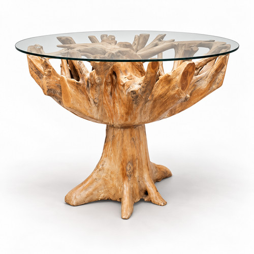 Teak root round dining - dining, table