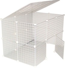 BLACK CAT KITTEN  LARGE INDOOR RUN PLAY PEN CAGE METAL GRID CUBE NEW UK