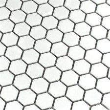 White Hexagon Matt Mosaic Wall