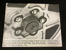 1980 FERRARI OWNERS SURVIVAL MANUAL, PARTS & ACCESS, &TECH INFO, FAF MOTORCARS  