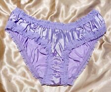 Womens Lolita Kawaii Silky Satin Ruffle Trim Panties Knickers CD TV Sissy M 10