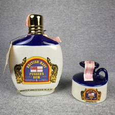 6" & 2" Miniature Jug British Navy Pussers Rum Holder Decor Handle Advertising