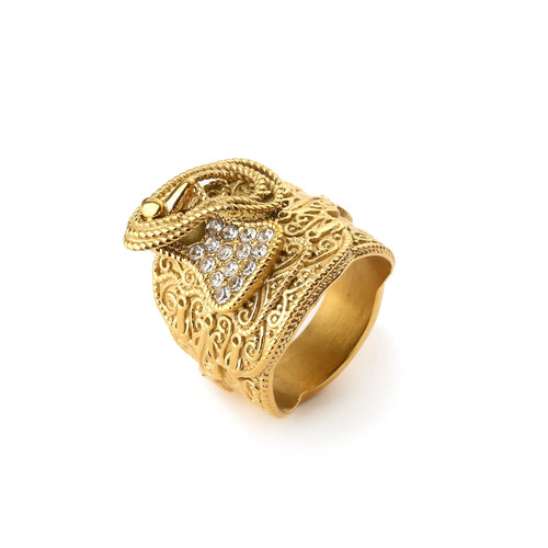 Unisex saddle ring tarnish - saddle, gf