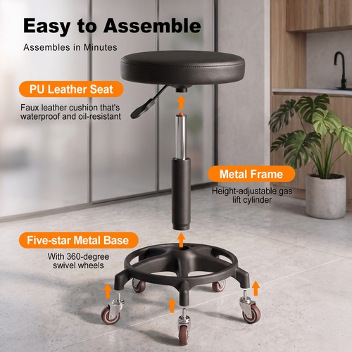 360 swivel rolling stool - swivel,