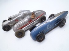 VINTAGE EARLY DINKY TOYS RACING CAR TRIO: AUTO UNION MERCEDES ETC 1940/50s