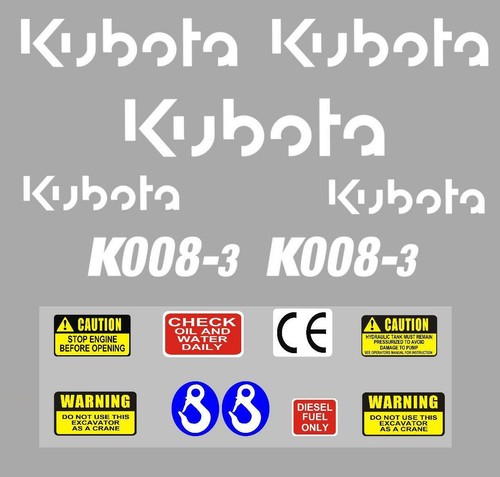 Decal sticker set - sticker, kubota