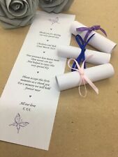 50 x Personalised Wedding Scrolls Mini Favours Thank you Gift Table decoration