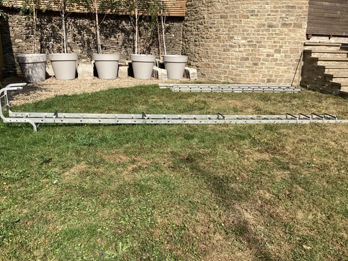 Roof ladder used - roof, ladder,