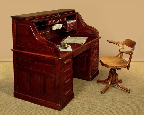 Antique large walnut roll - walnut, top