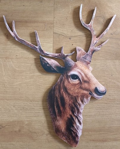 Stag deer head flat - head, rustic