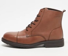 New men's Jack and Jones leather lace up boot in brown (UK : 10)
