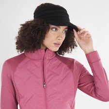 Green Lamb Ladies Cable Knit Visor in Black