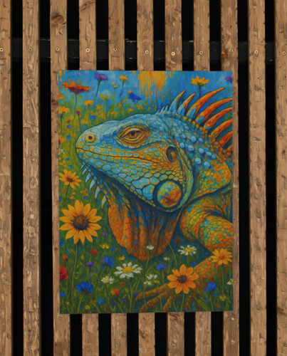 Iguana metal wall art 10x8 - wall,