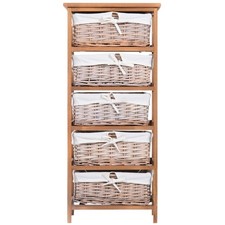 HOMCOM 5 Drawer Wicker Basket