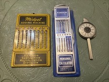 Vtg Lot Brookstone Map Measuring Meter Midget Adding Machine Kingson Calculator