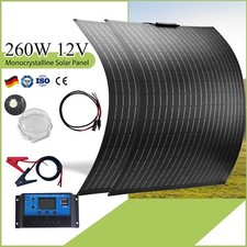 130W 260W High Flexible Mono Solar Panel Kit 12V Off Grid System RV Trailer Boat